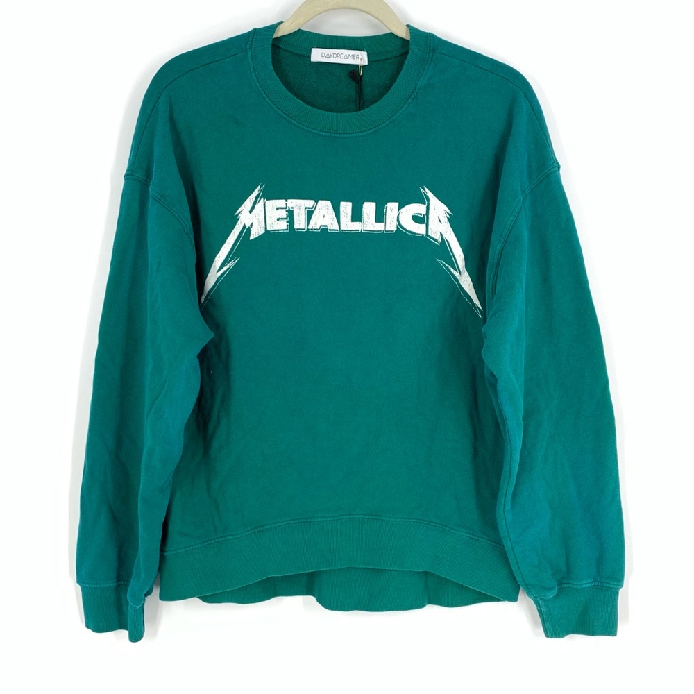 Daydreamer Teal Green 'Metallica' Graphic Sweatshirt